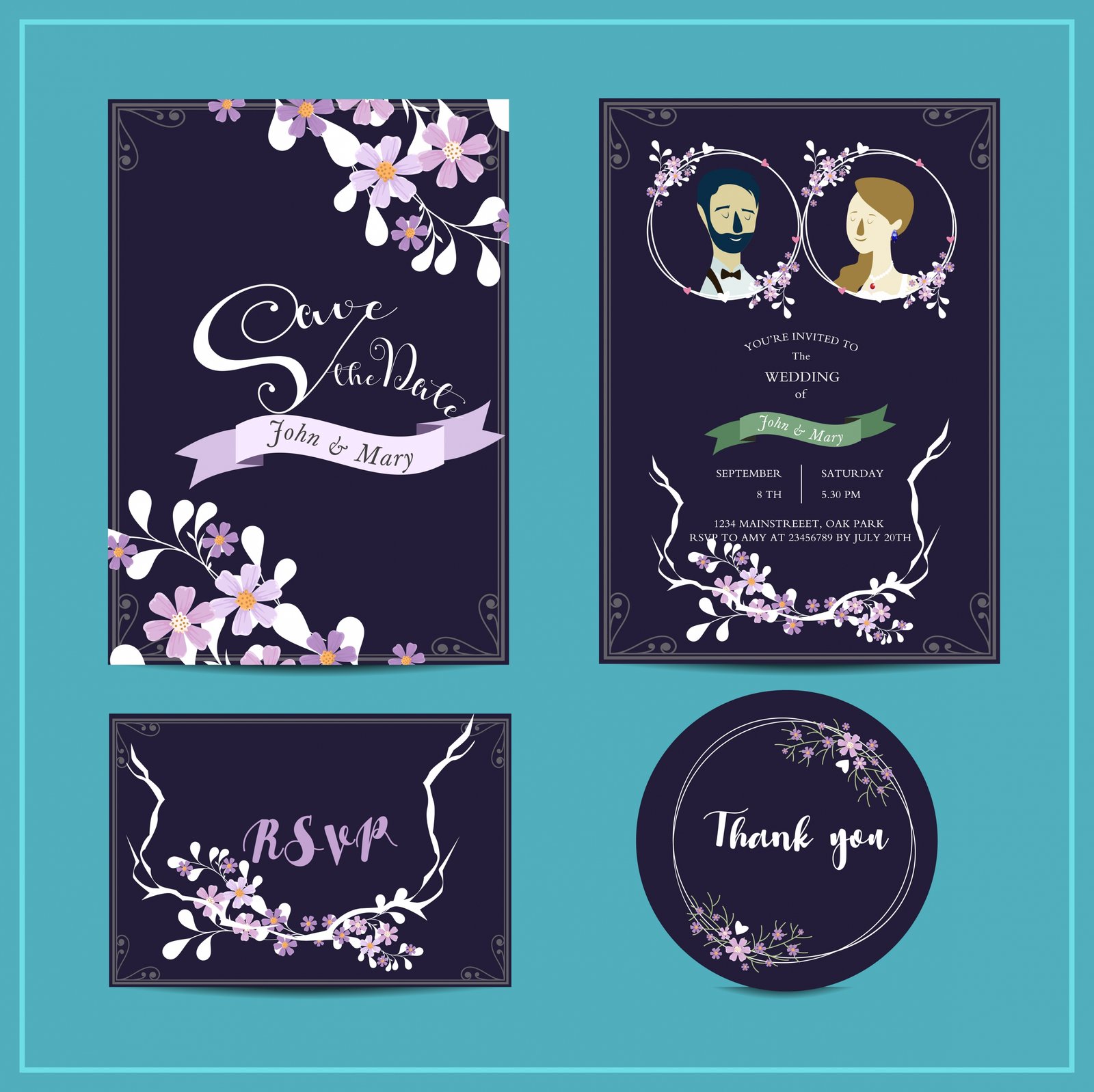 Convite de Casamento Floral