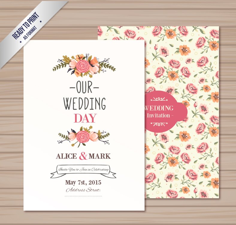 Convite de Casamento Floral