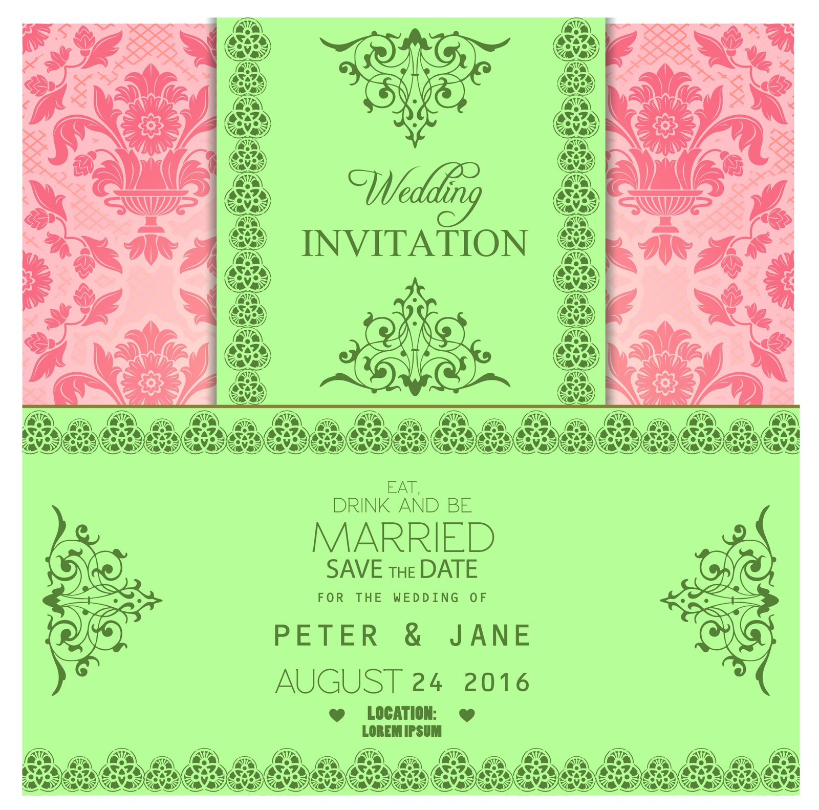Convite de Casamento Floral