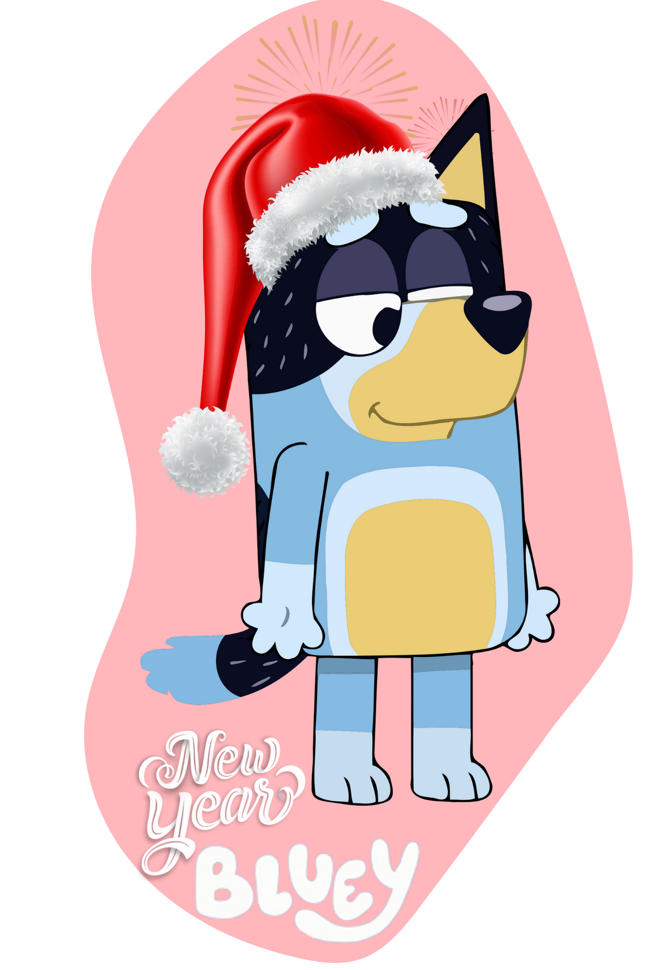 Bluey com gorro de Natal