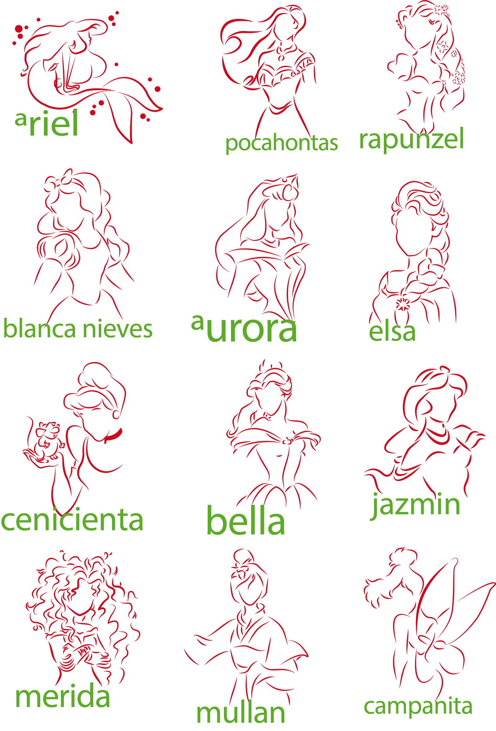 12 princesas