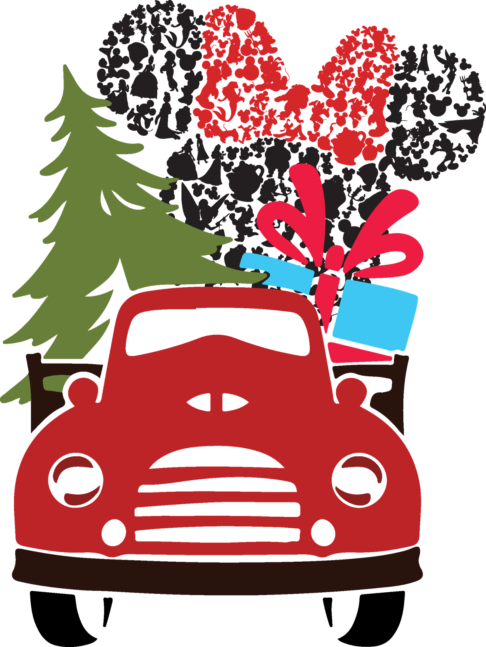 13 Christmas car minnie silhouette