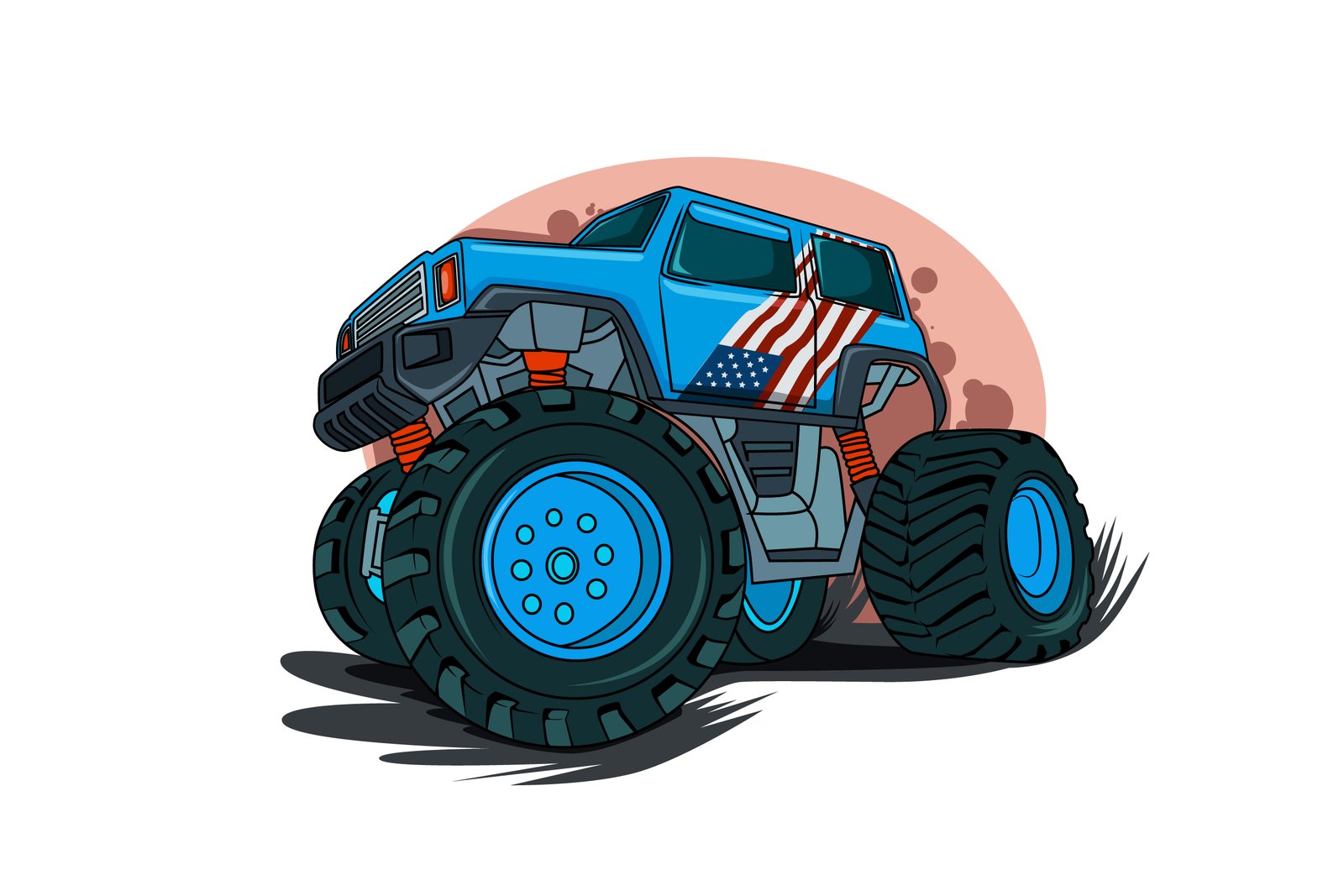 14. the american monster truck illustration vector