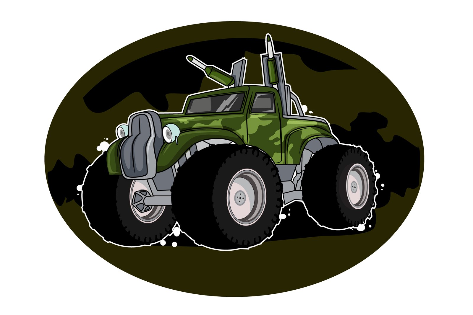 17. army classic car illustration vector