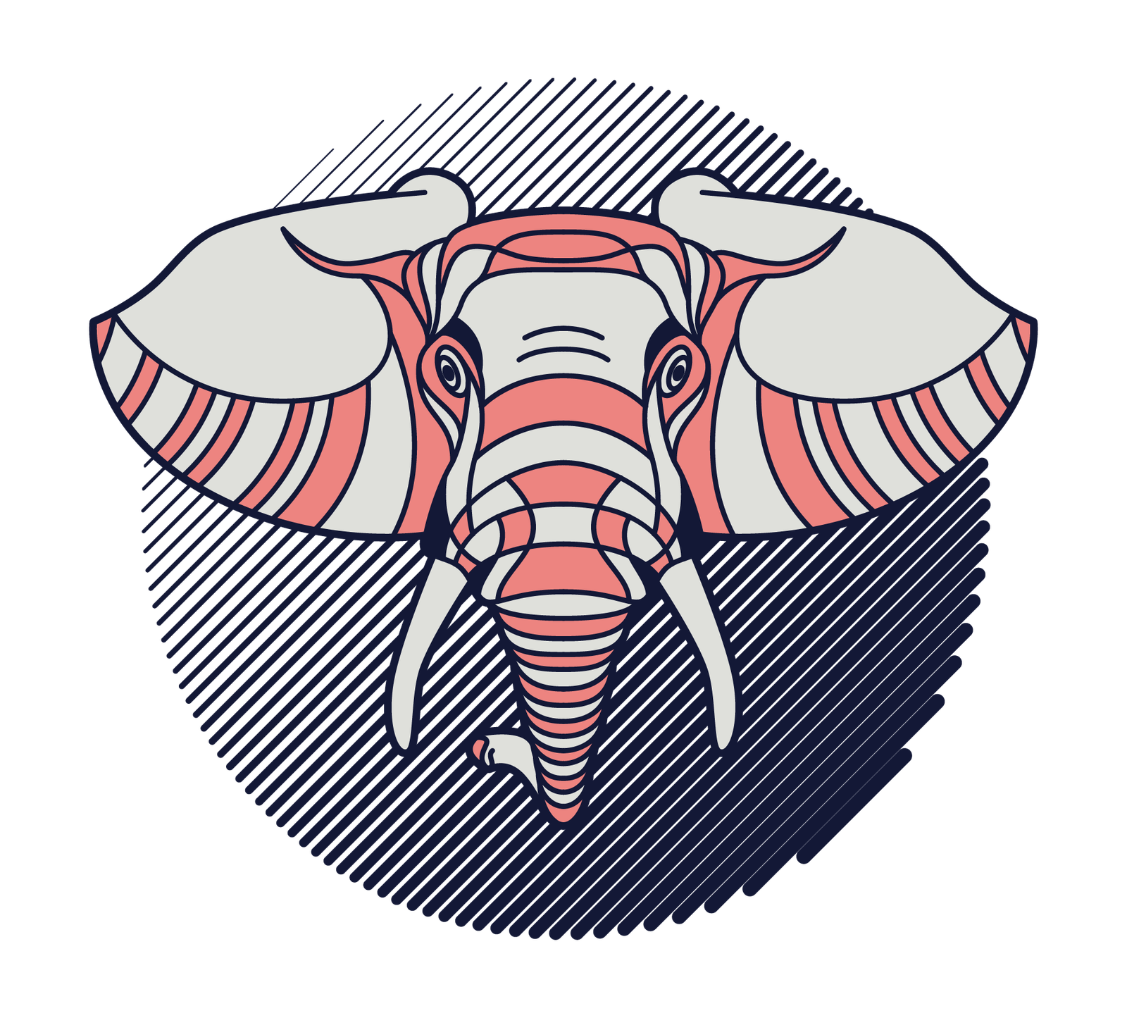 Cabeça de elefante estilizada