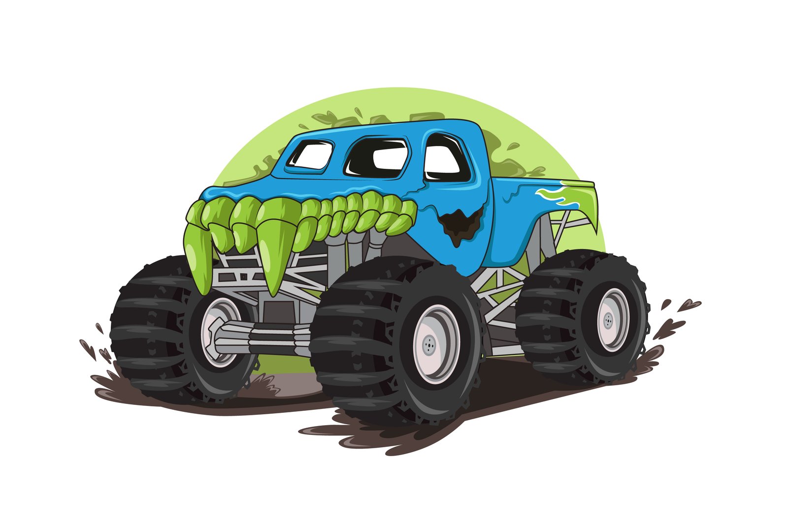 20. truck monster character illustration vector