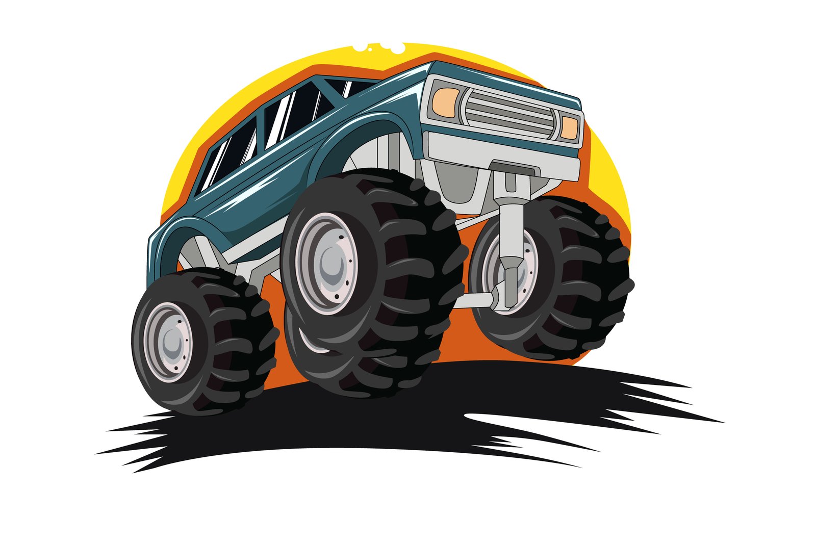 33. monster truck jumping vector