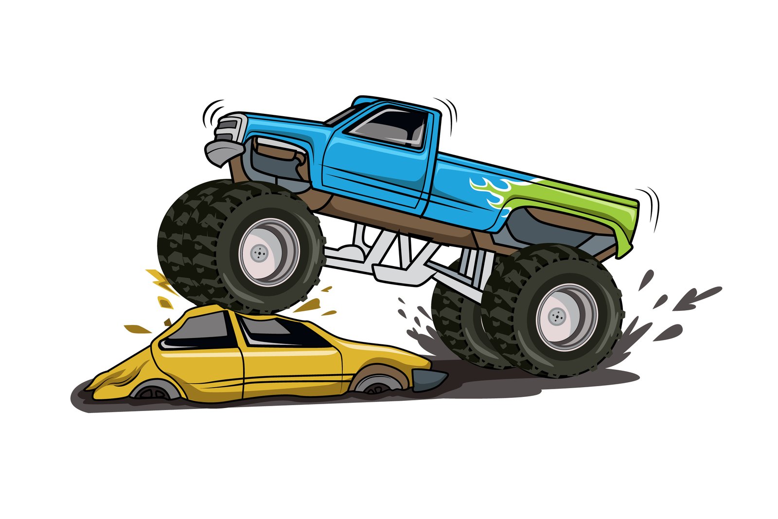 37. moster truck a car illustration vector
