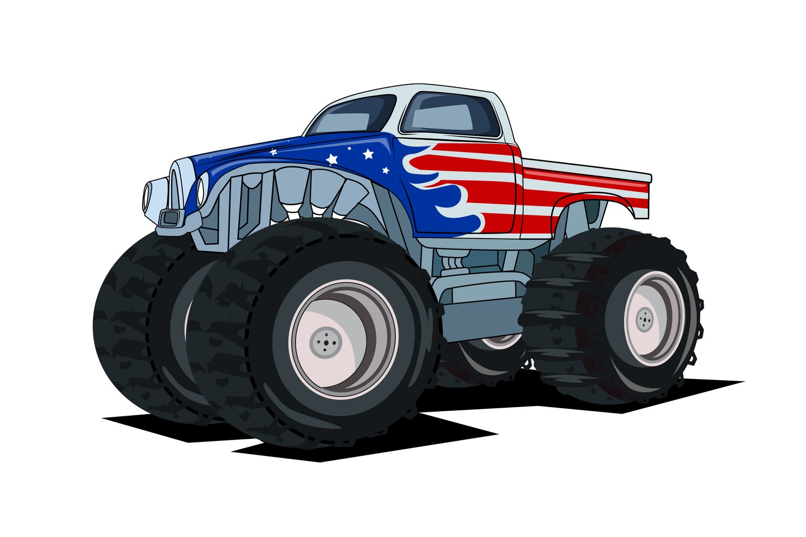 38. american classic monster truck vector