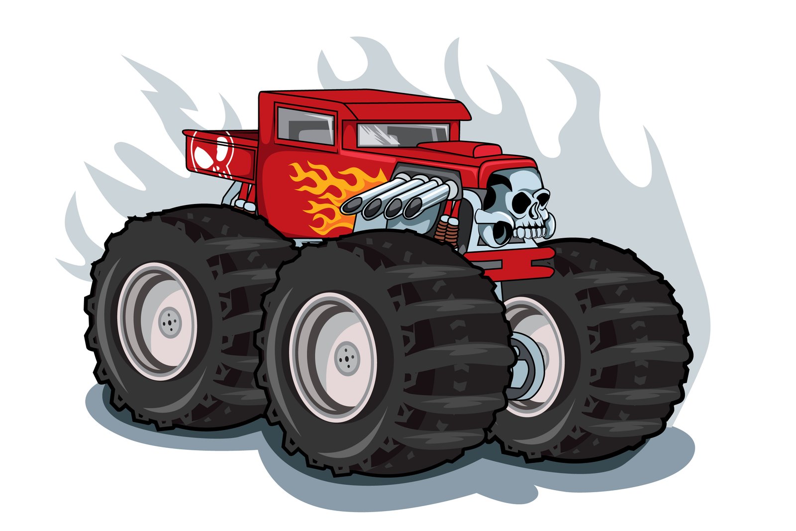 39. monster truck skull motive vector