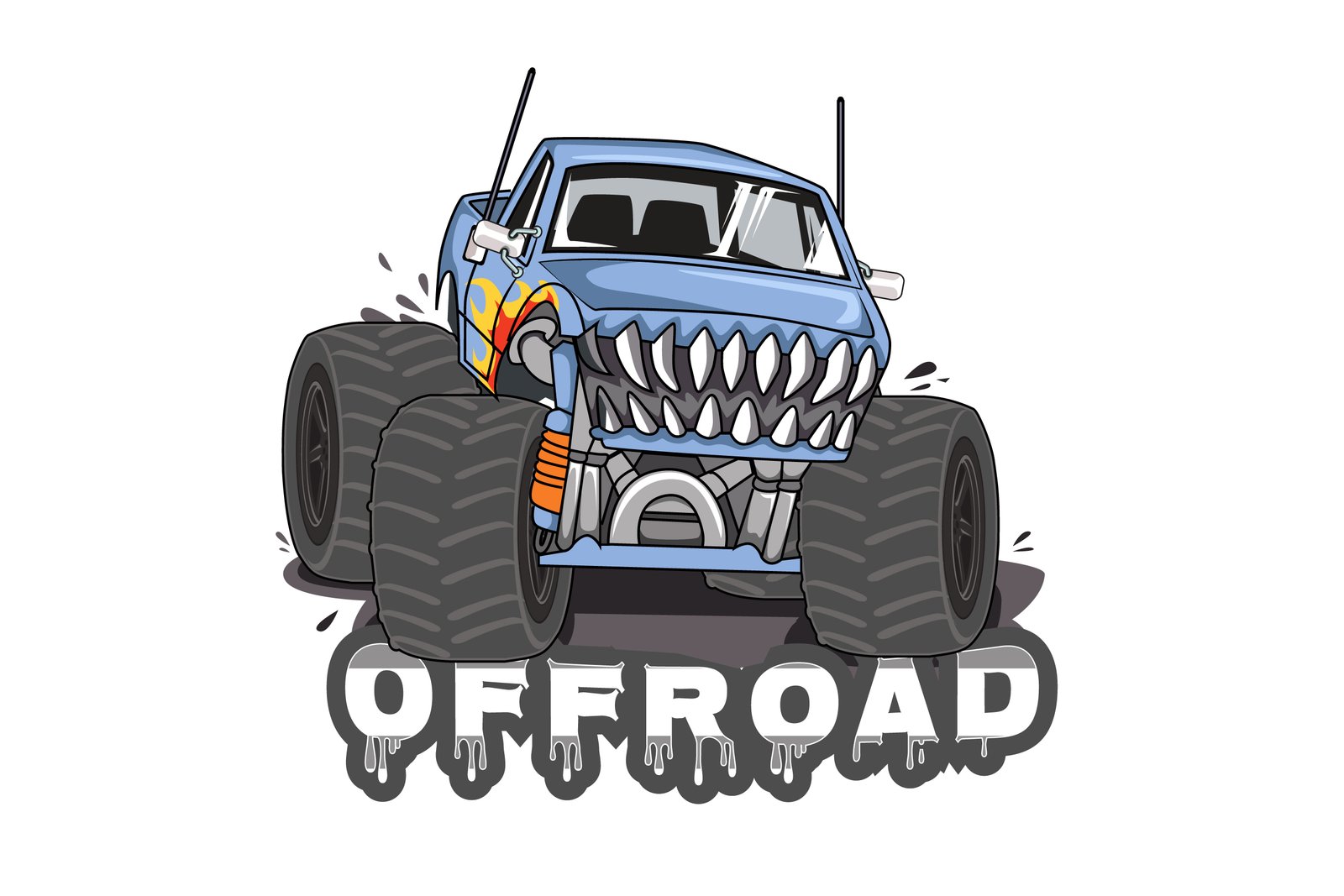 40. monster truk car illustration offroad