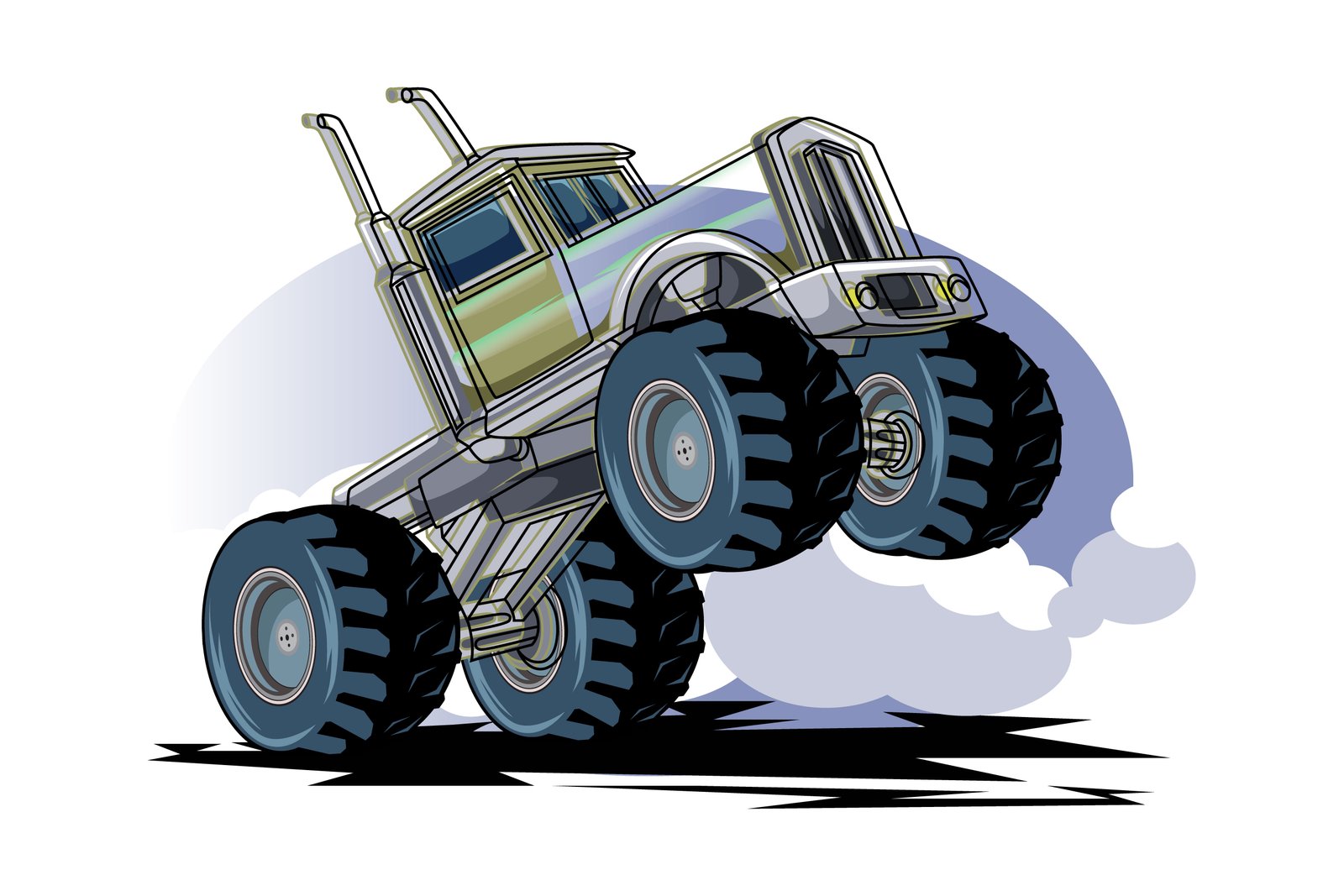 50. monster truck jumping vector