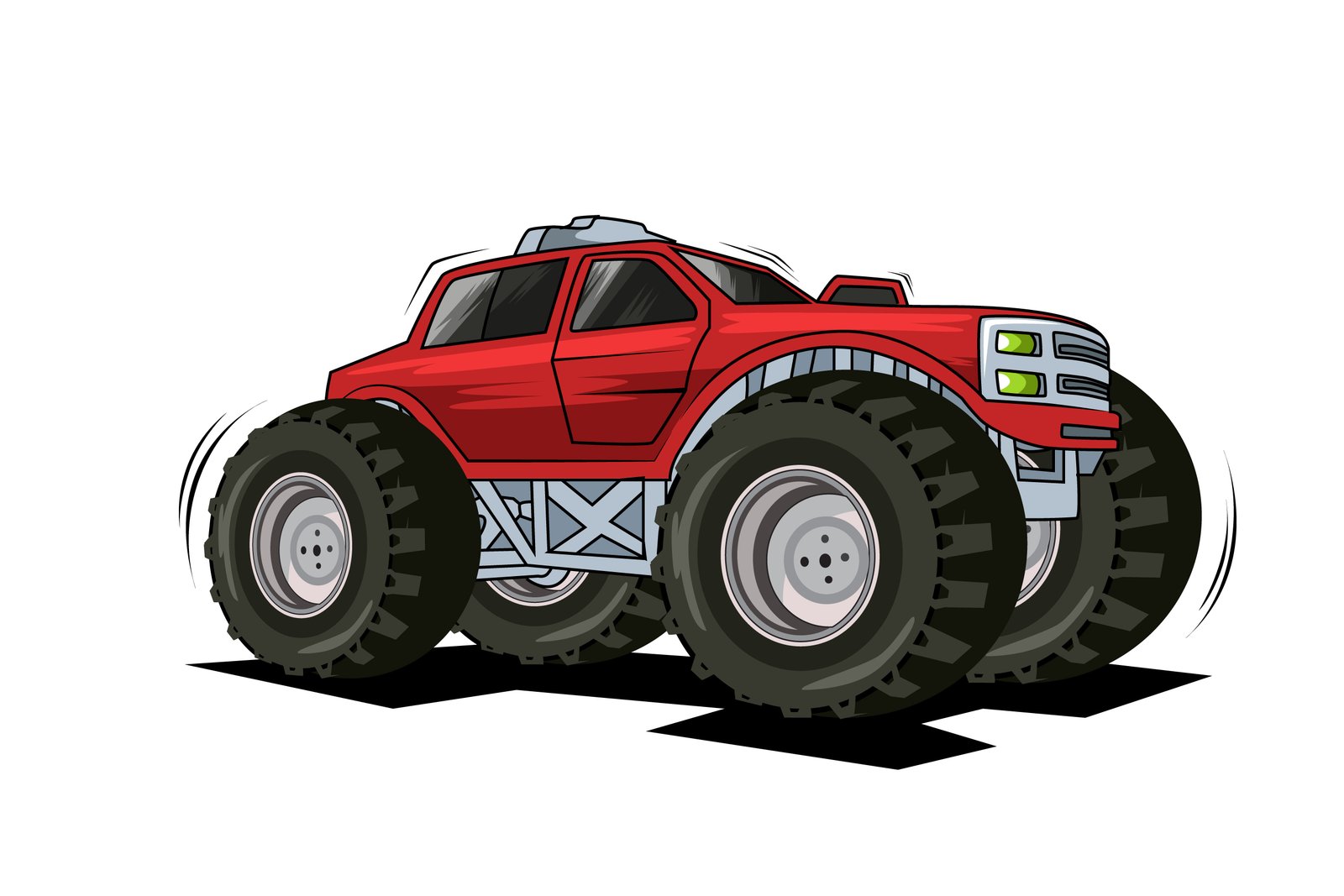 62. red monster truck vector