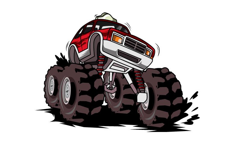 82. monster truck drifting vector