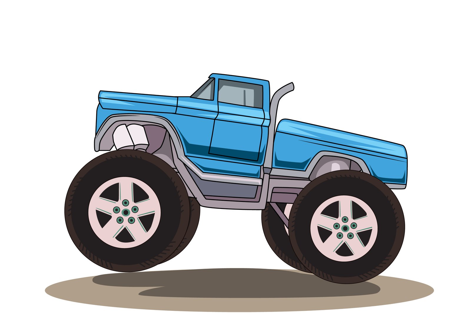 86. blue monster truck vector
