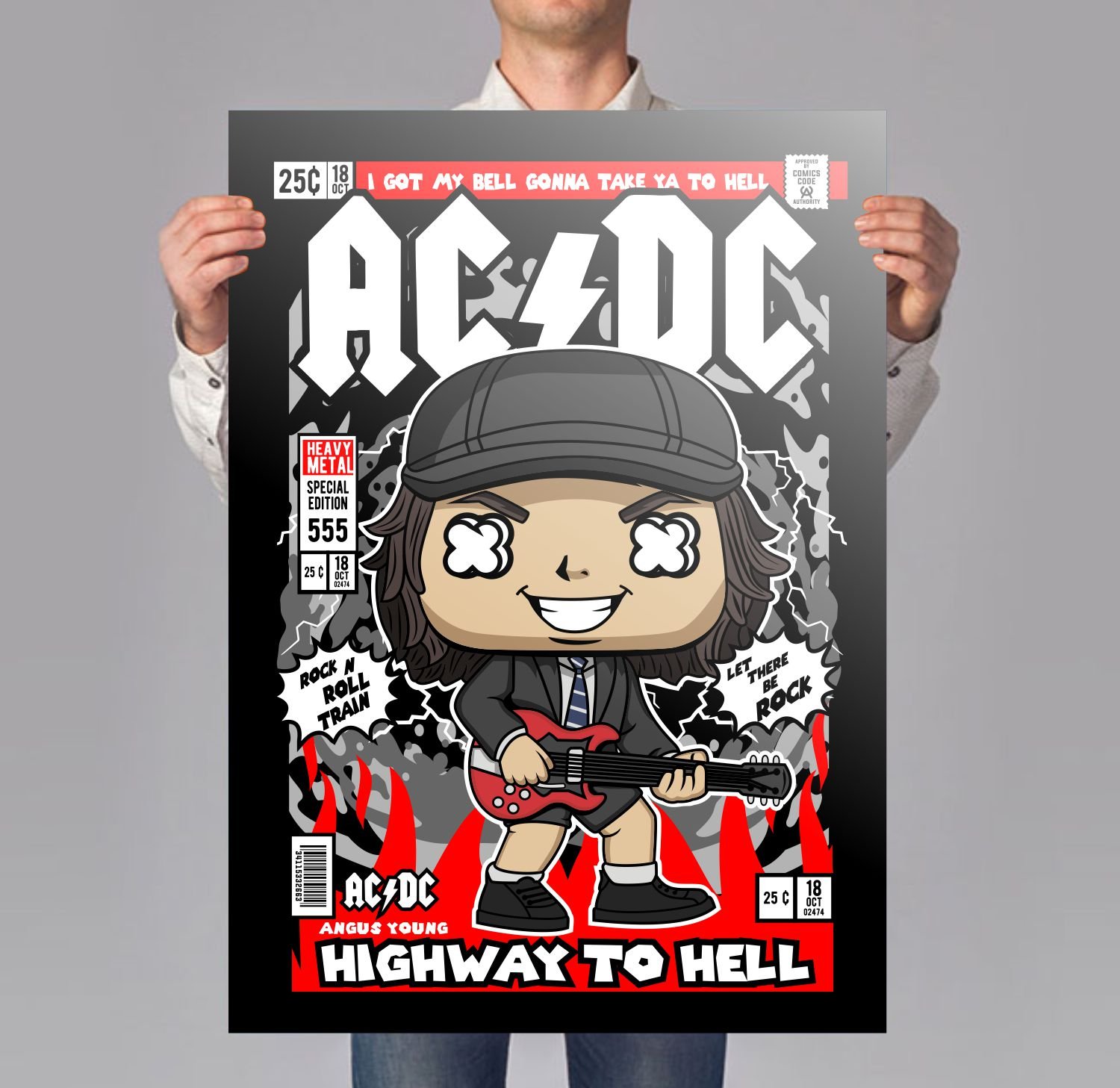 Angus Young ACDC Poster