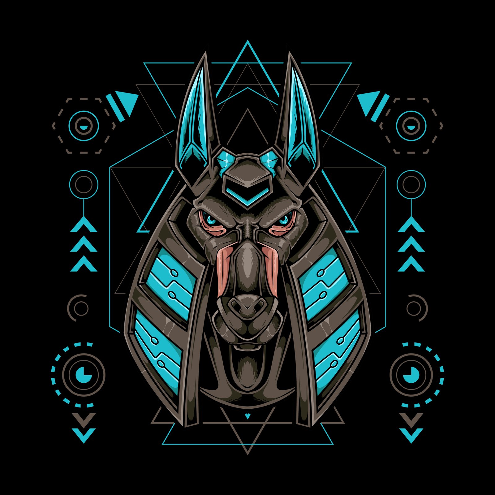 Anubis head robot envatoelements