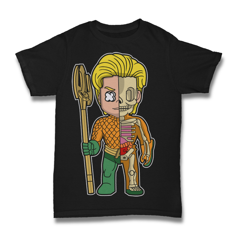Aquaman Half Skeleton Tshirt