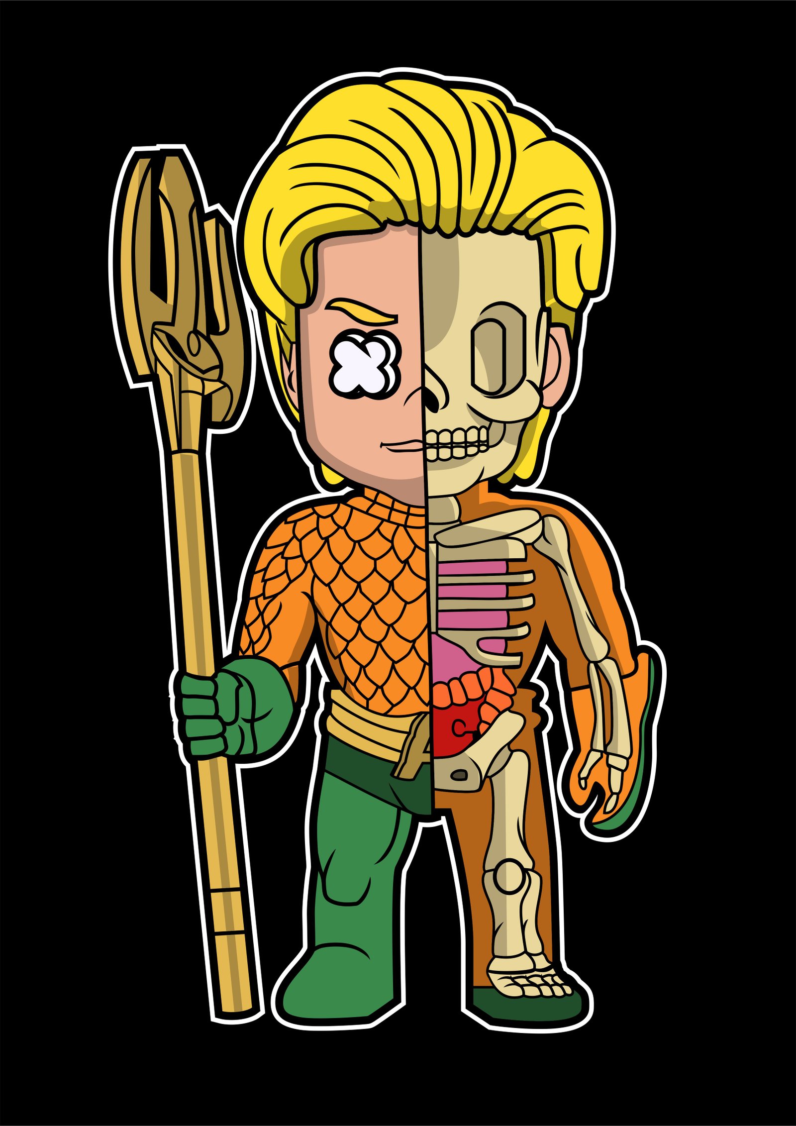 Aquaman Half Skeleton
