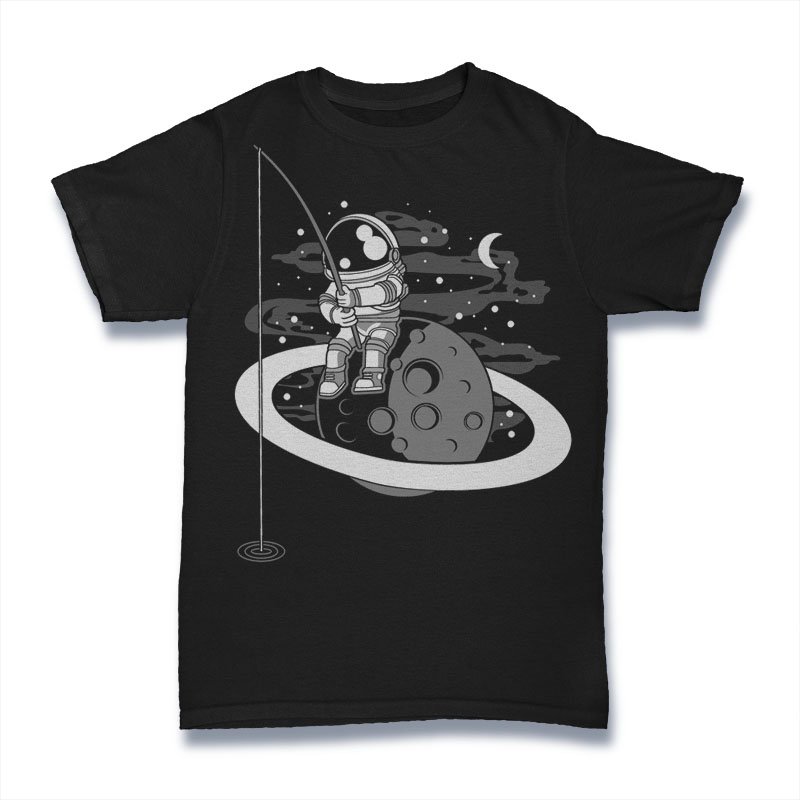 Astronaut Fishing Tshirt