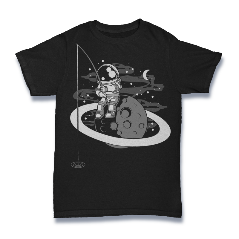 Astronaut Fishing Tshirt