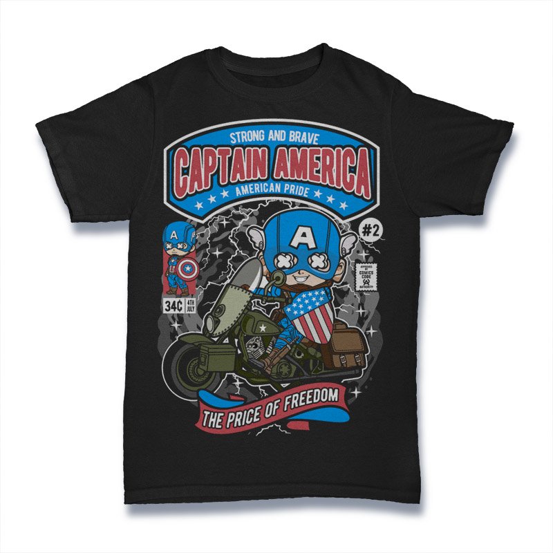 Captain America Motorcycle Tshirt