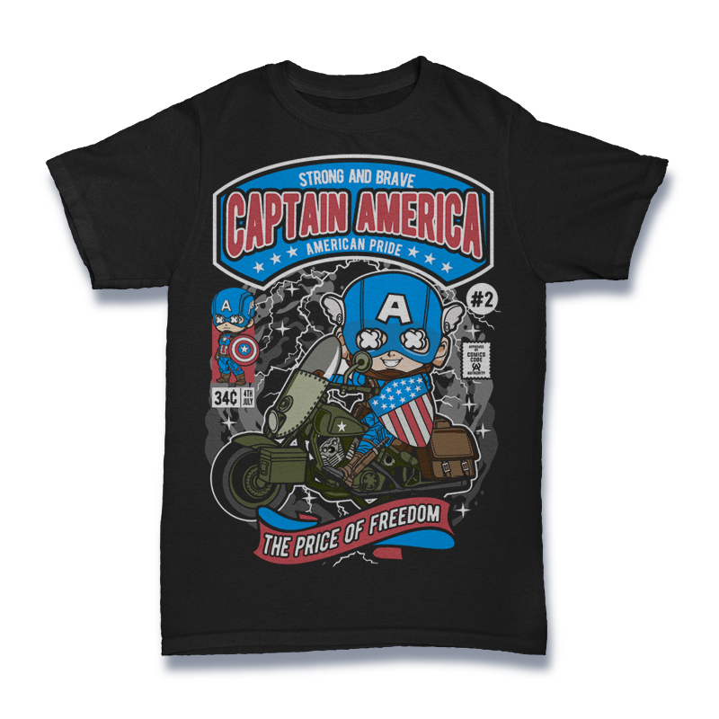Captain America Motorcycle Tshirt
