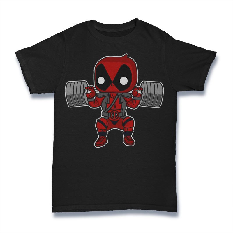 Deadpool Barbell Body Builder Tshirt