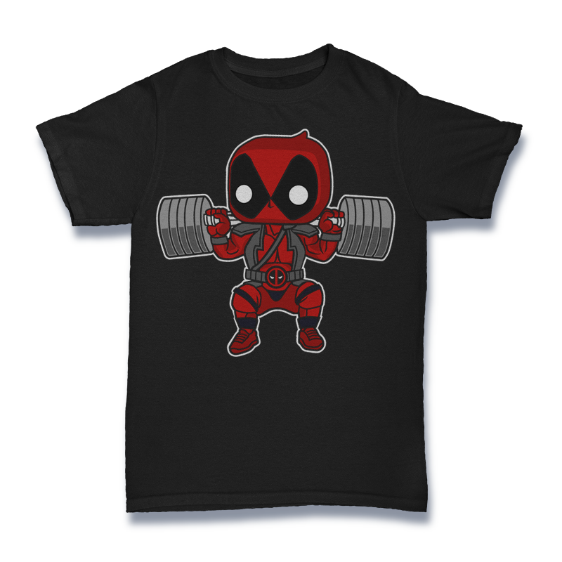 Deadpool Barbell Body Builder Tshirt