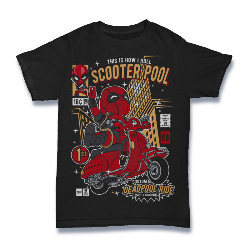 Deadpool Scooter Tshirt