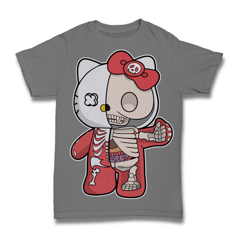 Hello Kity Half Skeleton Tshirt