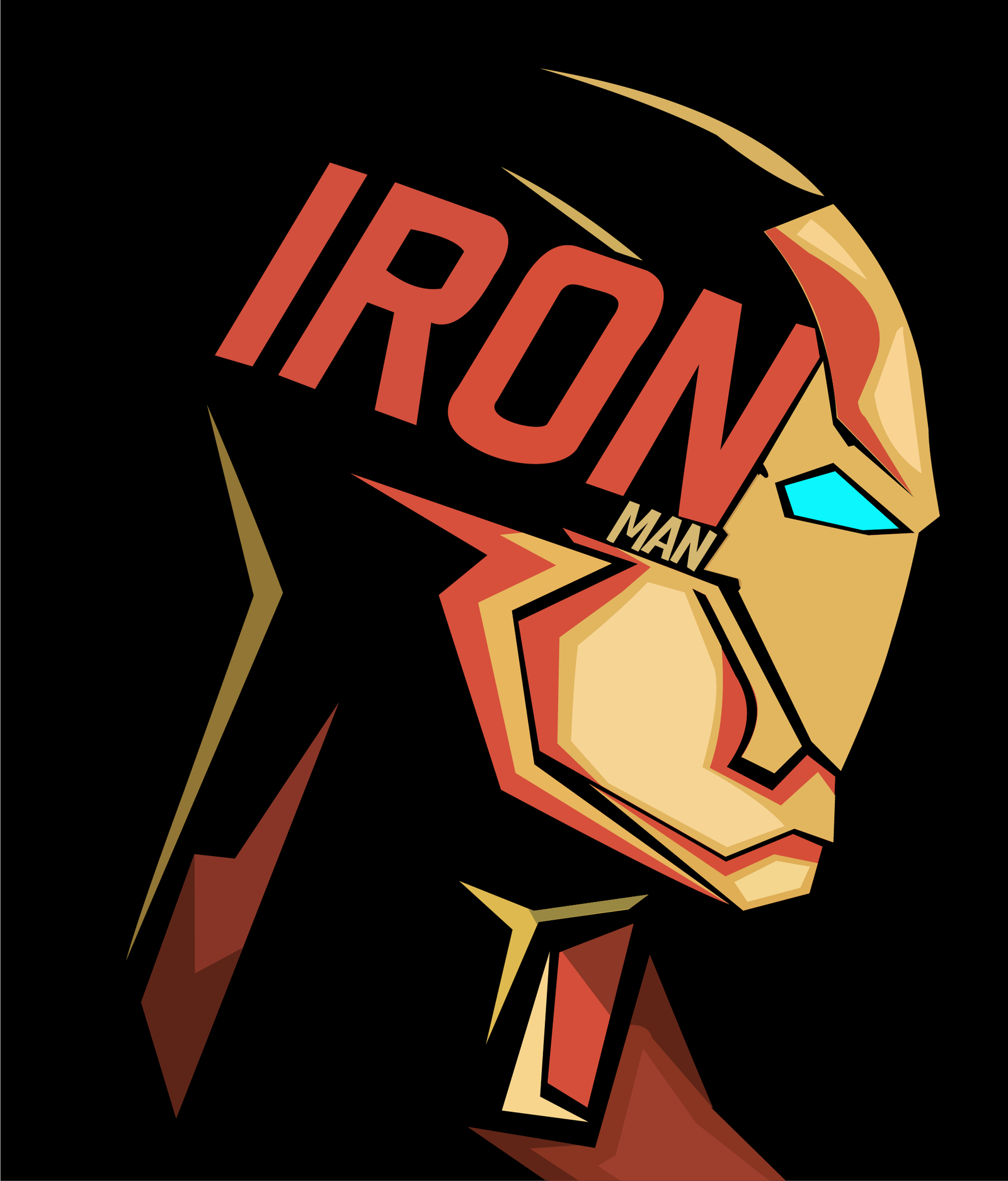 Iron man Face en Vectores black SIM