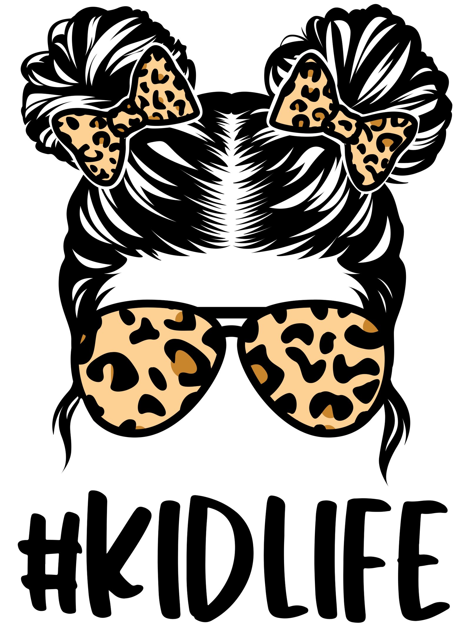 Kidlife Bun hairs Leopard