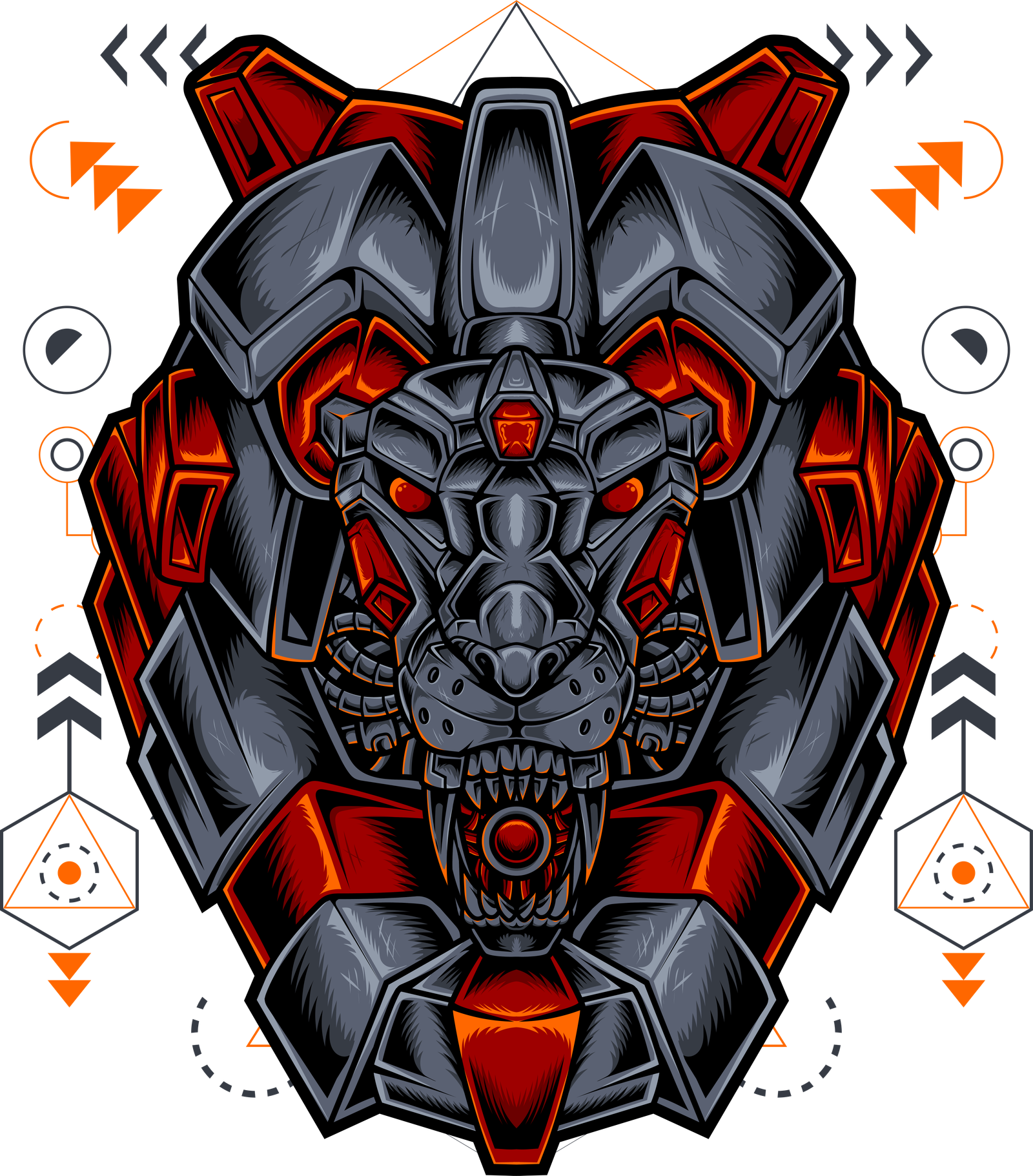 Lion head cyberpunk envatoelements