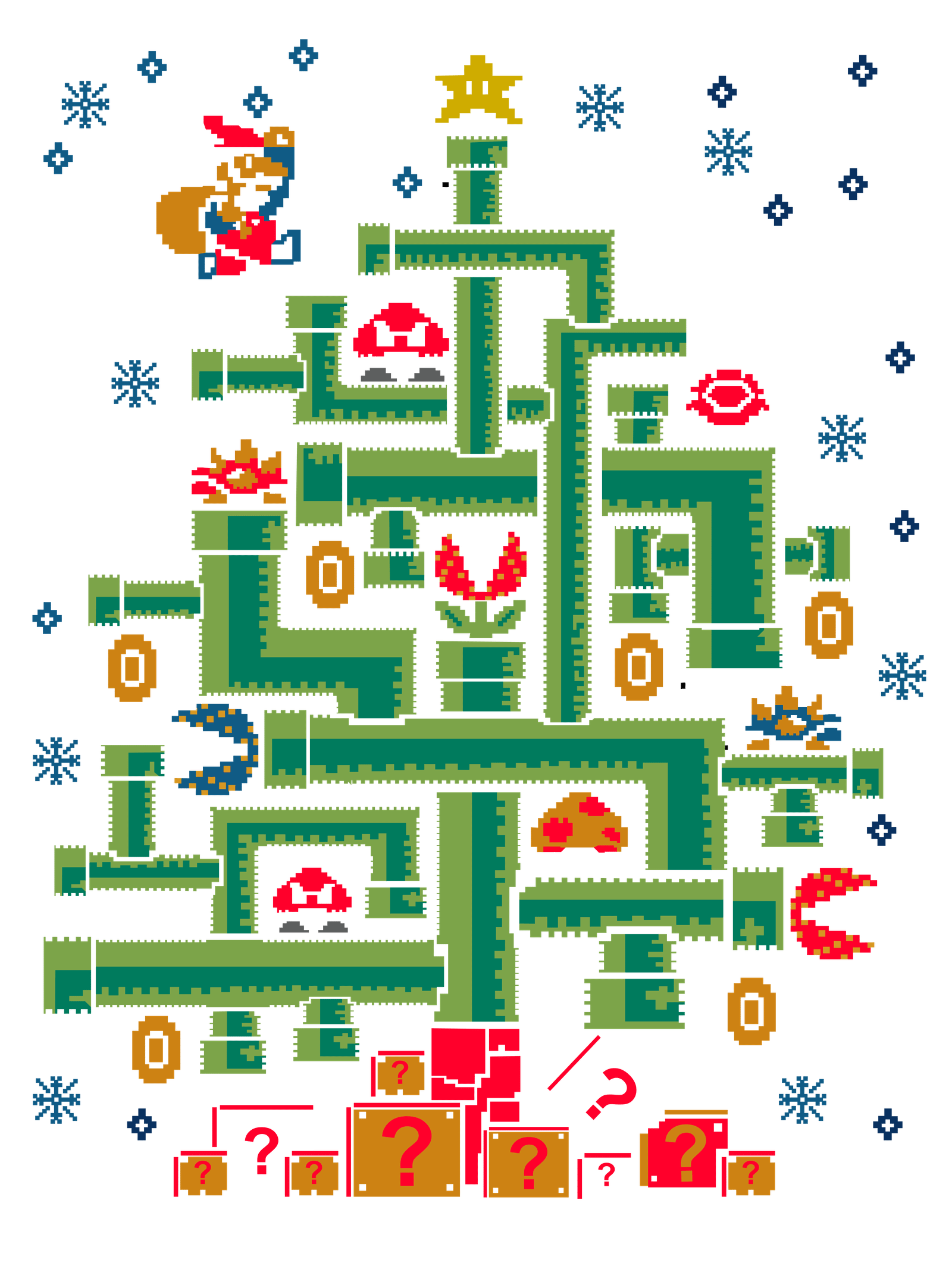 Mario Bros Tuberias Navidad
