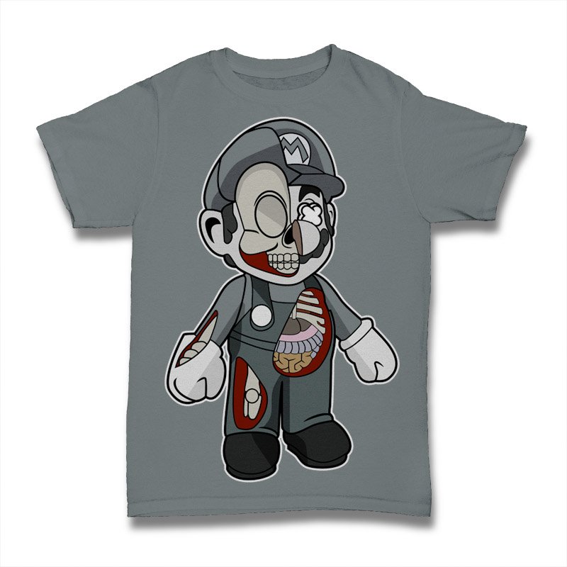 Mario Half Skeleton Tshirt