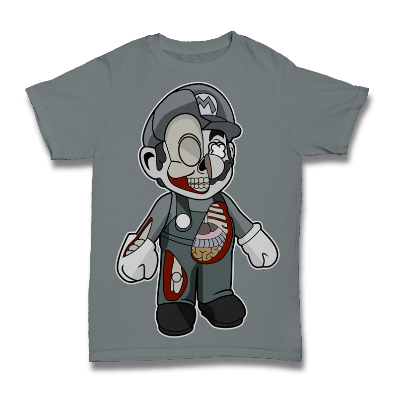 Mario Half Skeleton Tshirt
