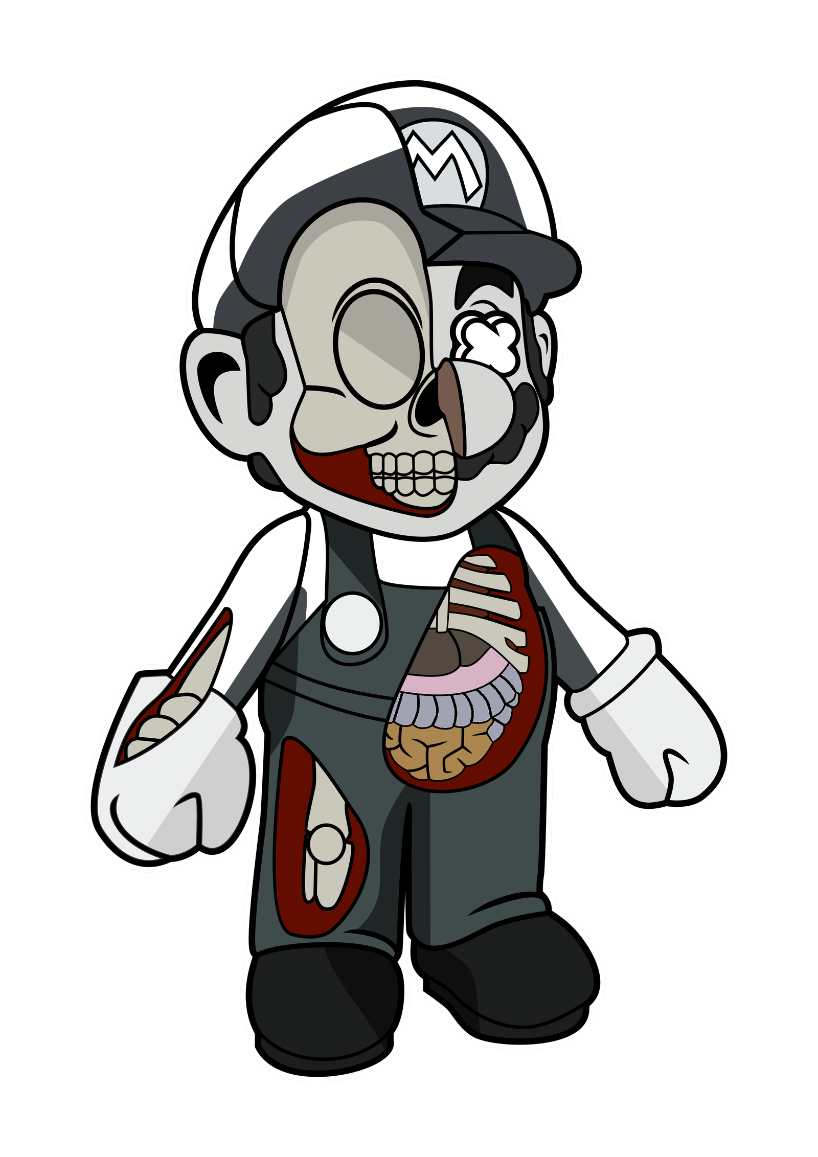 Mario Half Skeleton