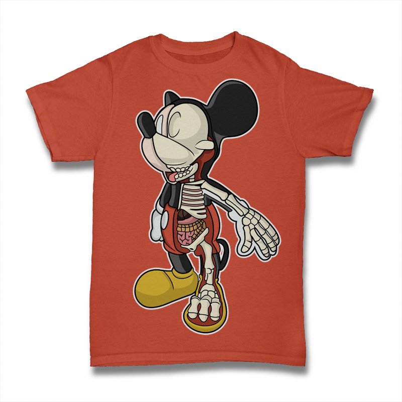 Mickey Half Skeleton Tshirt