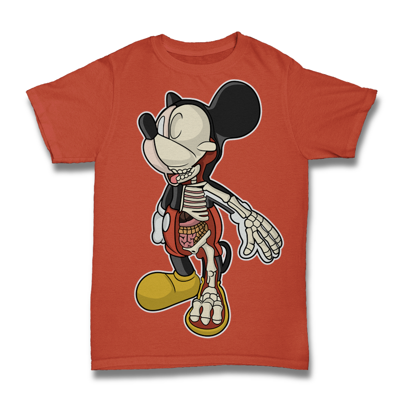 Mickey Half Skeleton Tshirt