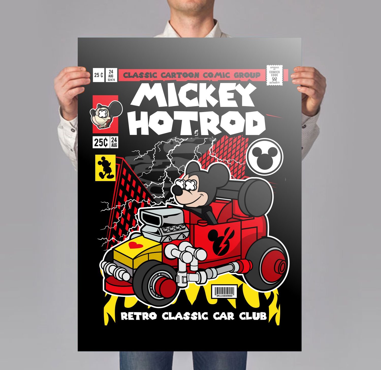 Mickey Hot Rod Poster