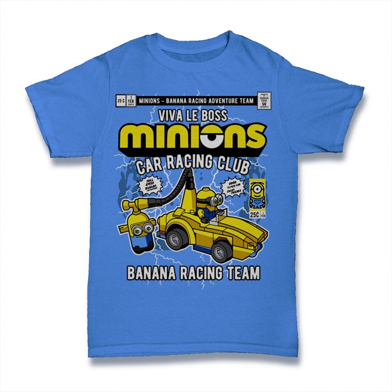 Minions Banana Racing Car Tshirt
