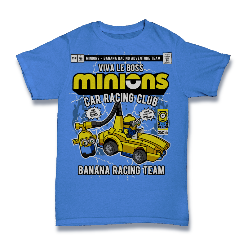 Minions Banana Racing Car Tshirt
