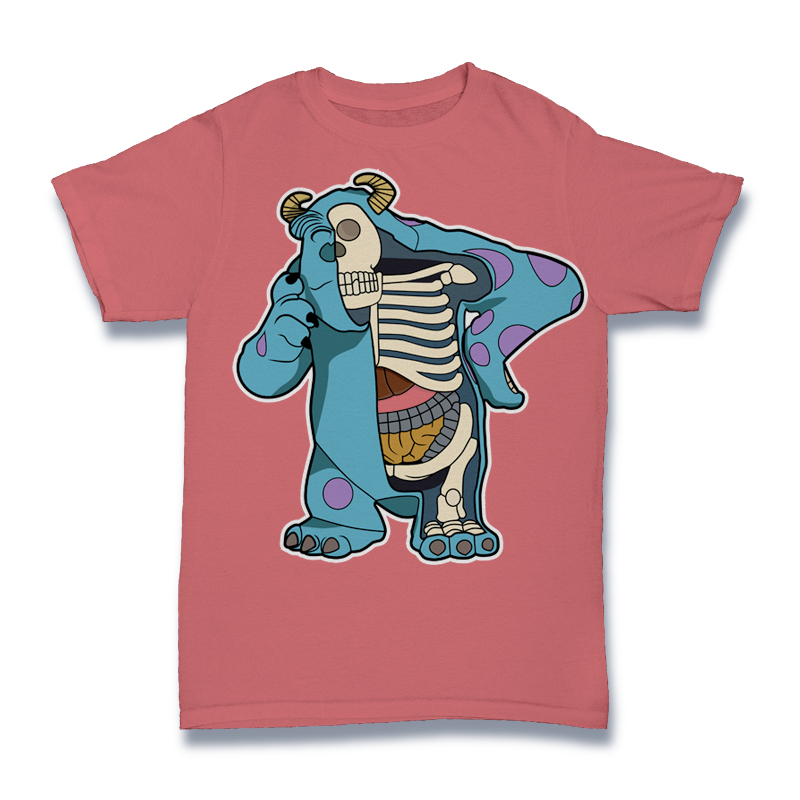 Monster Inc Half Skeleton Tshirt