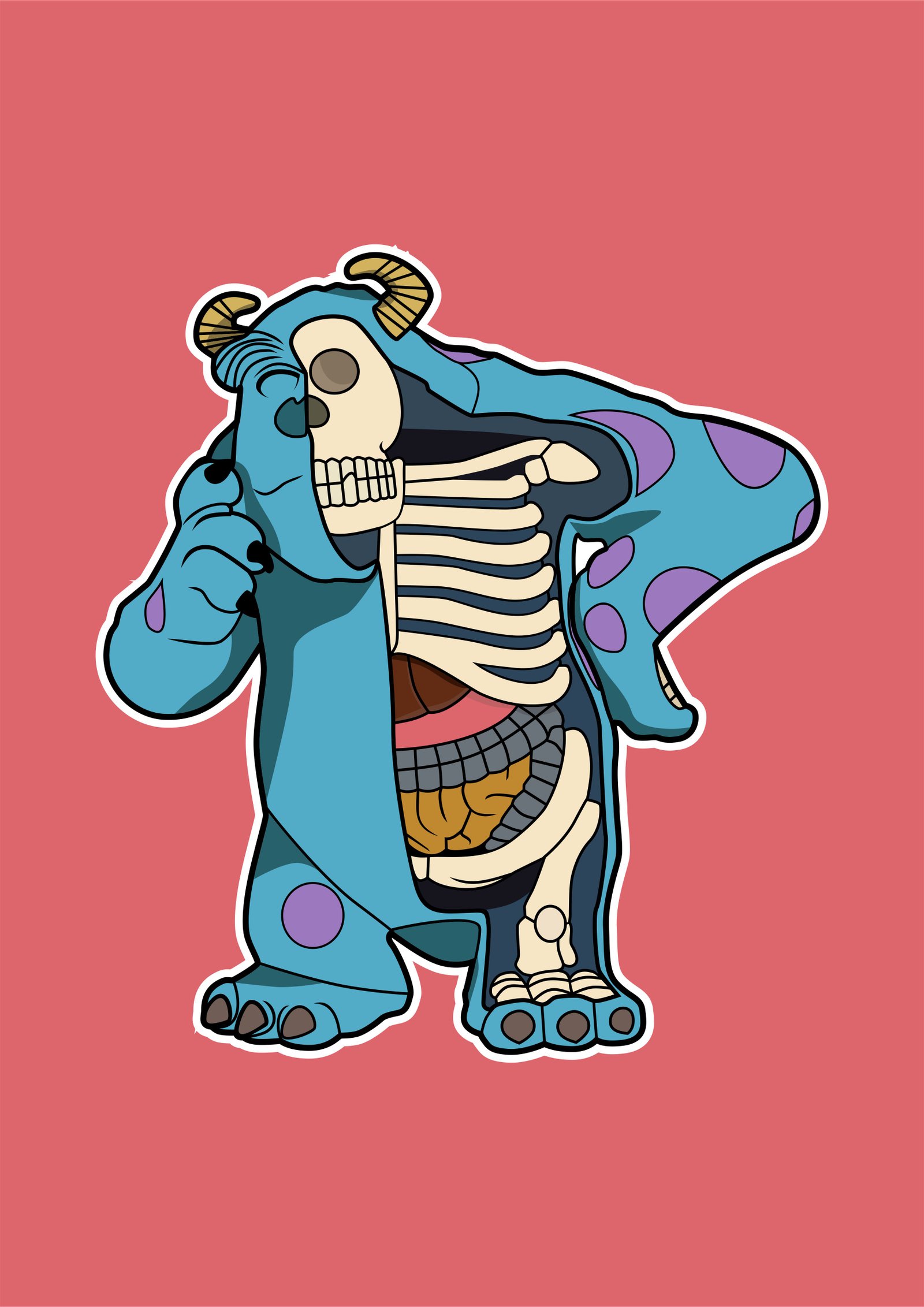 Monster Inc Half Skeleton
