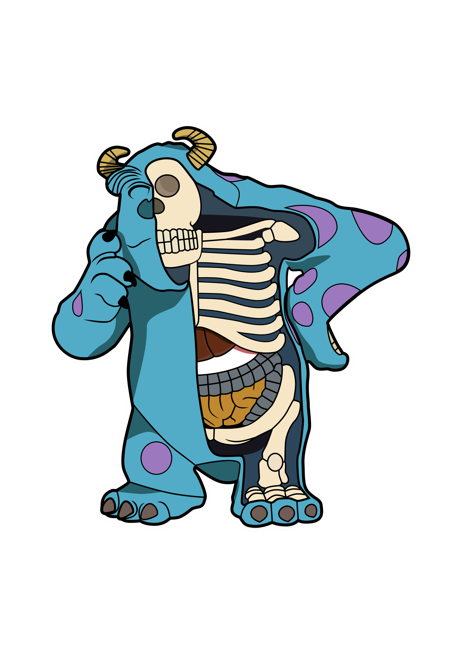 Monster Inc Half Skeleton