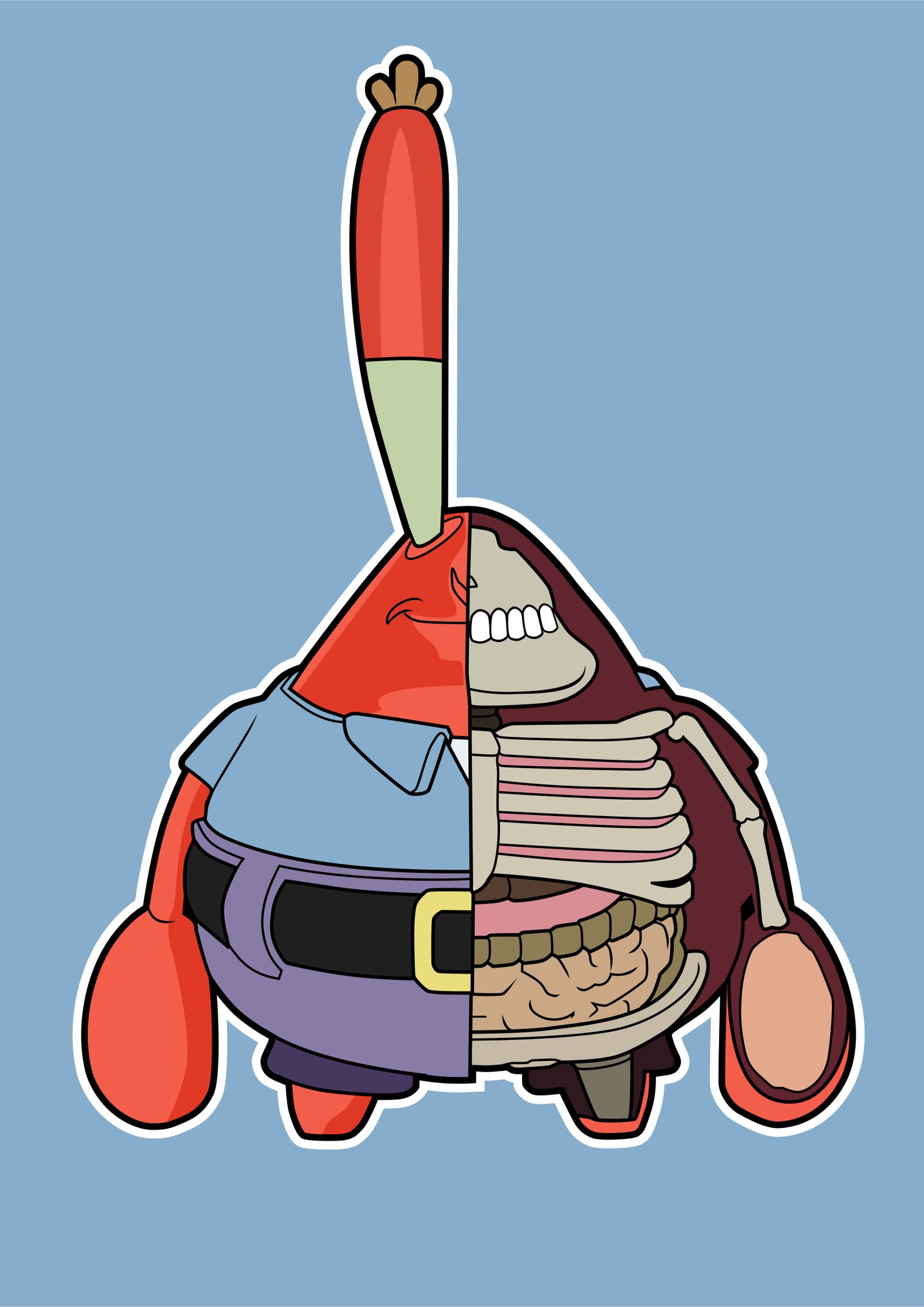 Mr Krabs Half Skeleton