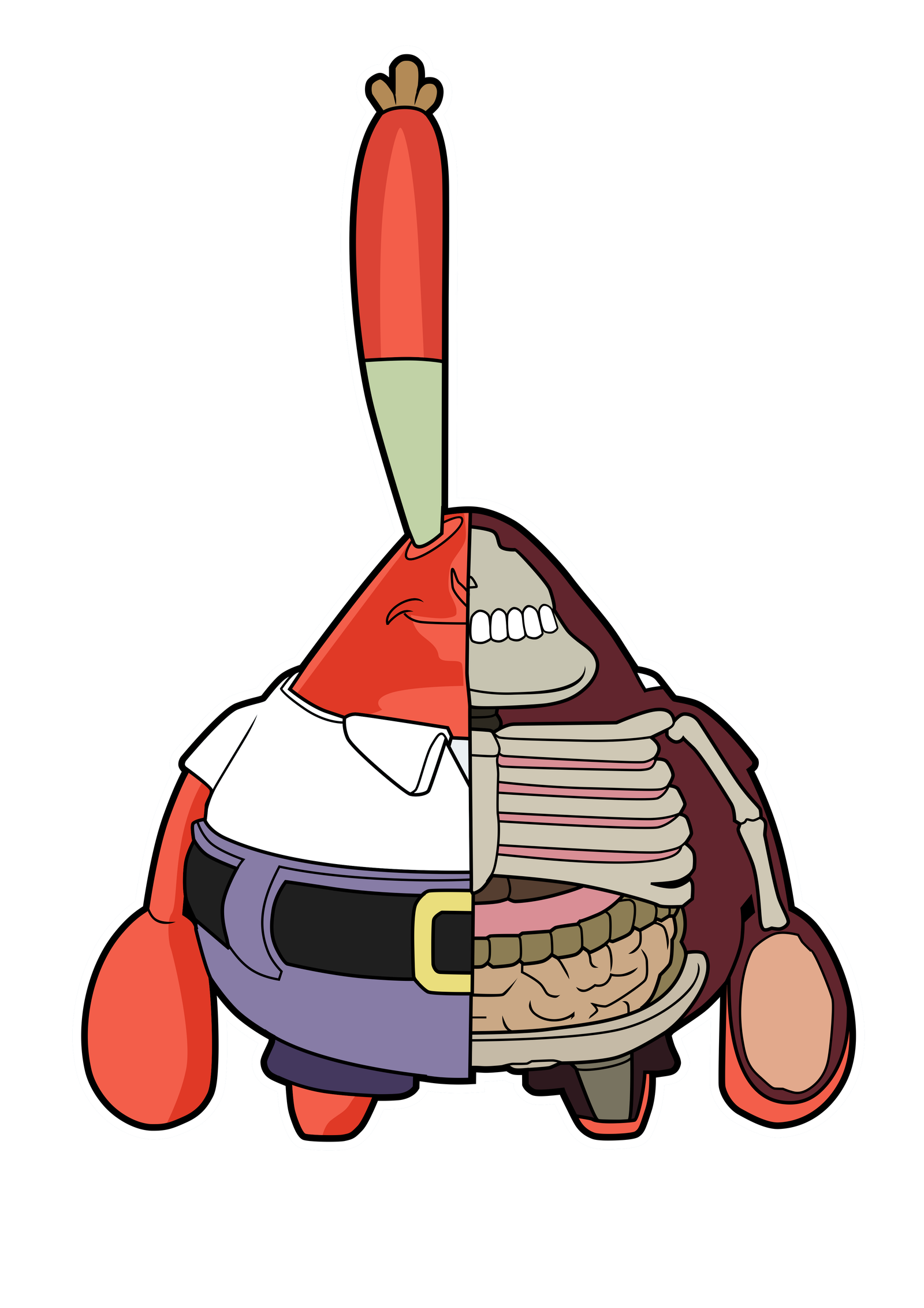 Mr Krabs Half Skeleton