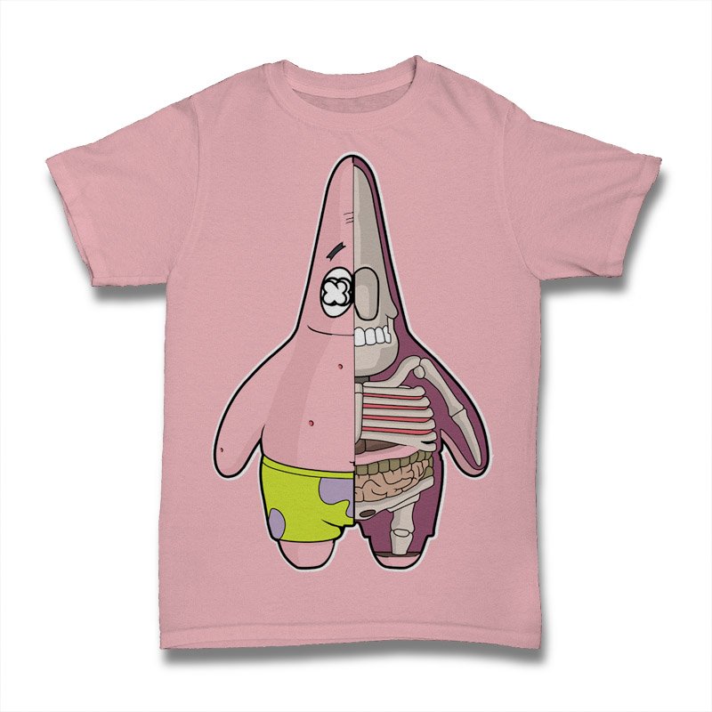 Patrick Star Half Skeleton Tshirt