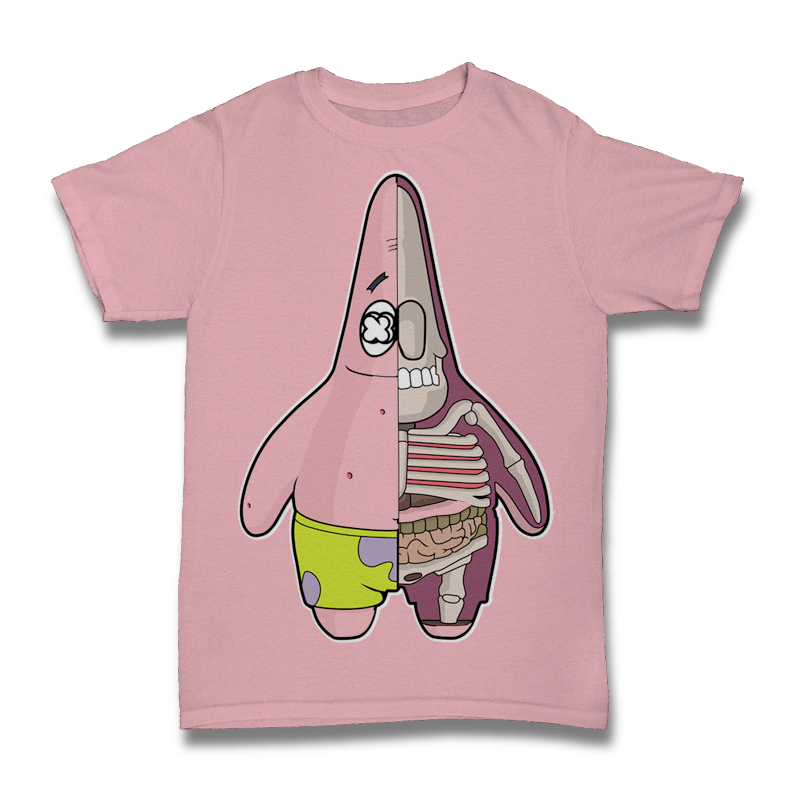 Patrick Star Half Skeleton Tshirt